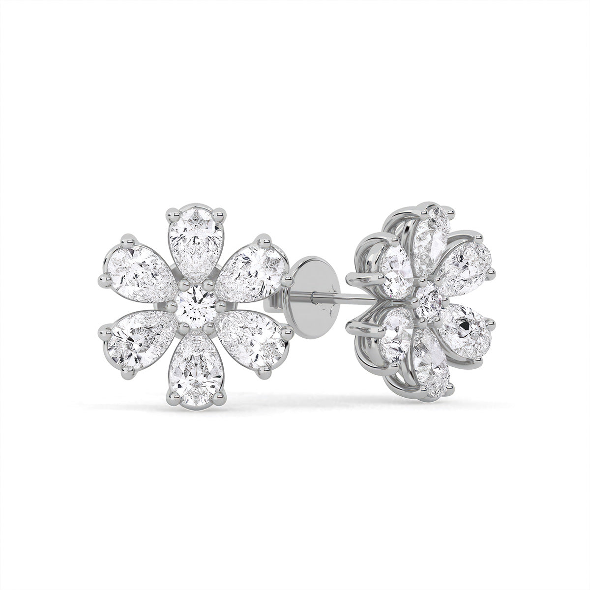 Flora Earring trois White Gold