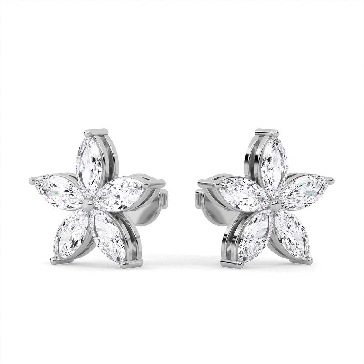 Flora Earring deux White Gold