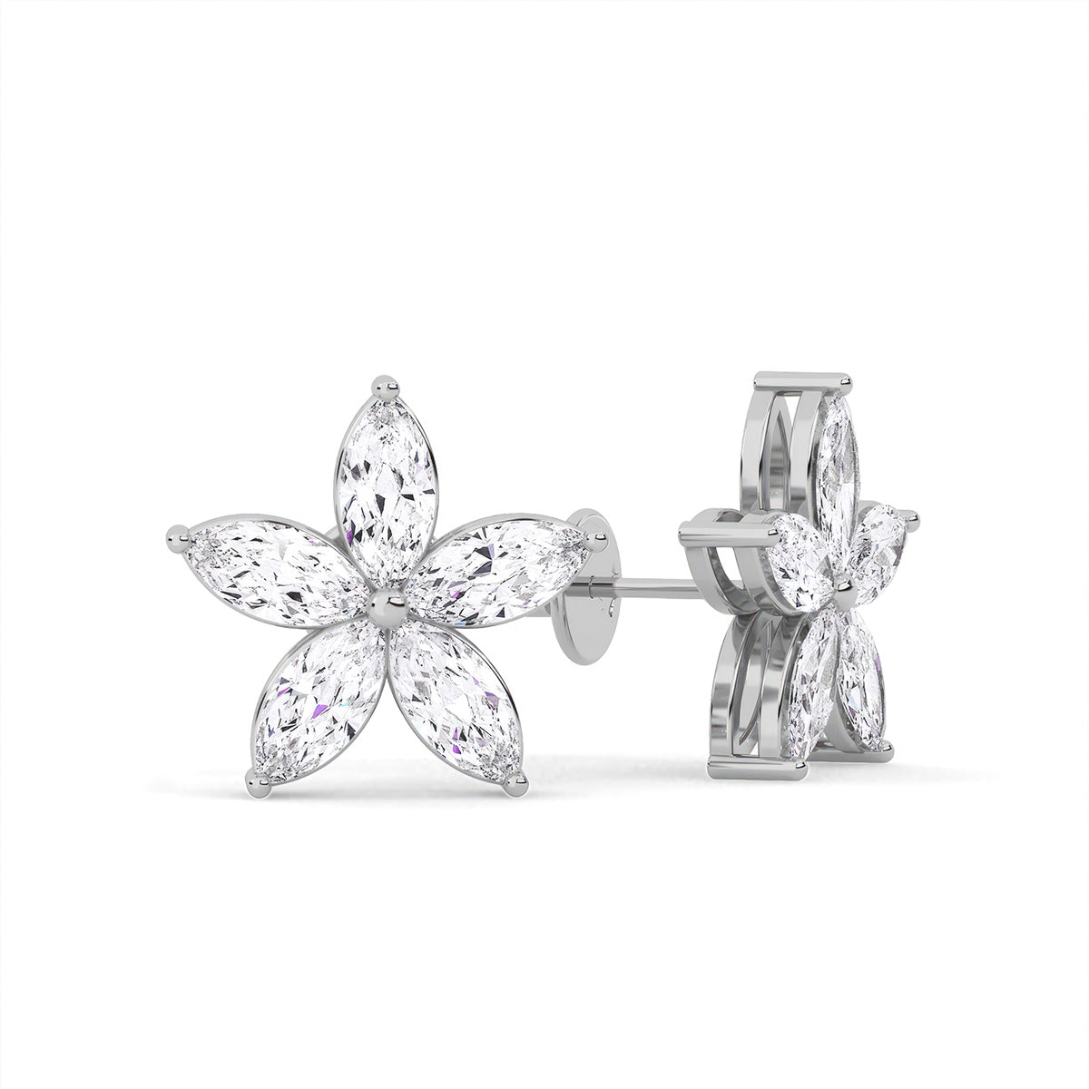Flora Earring deux White Gold