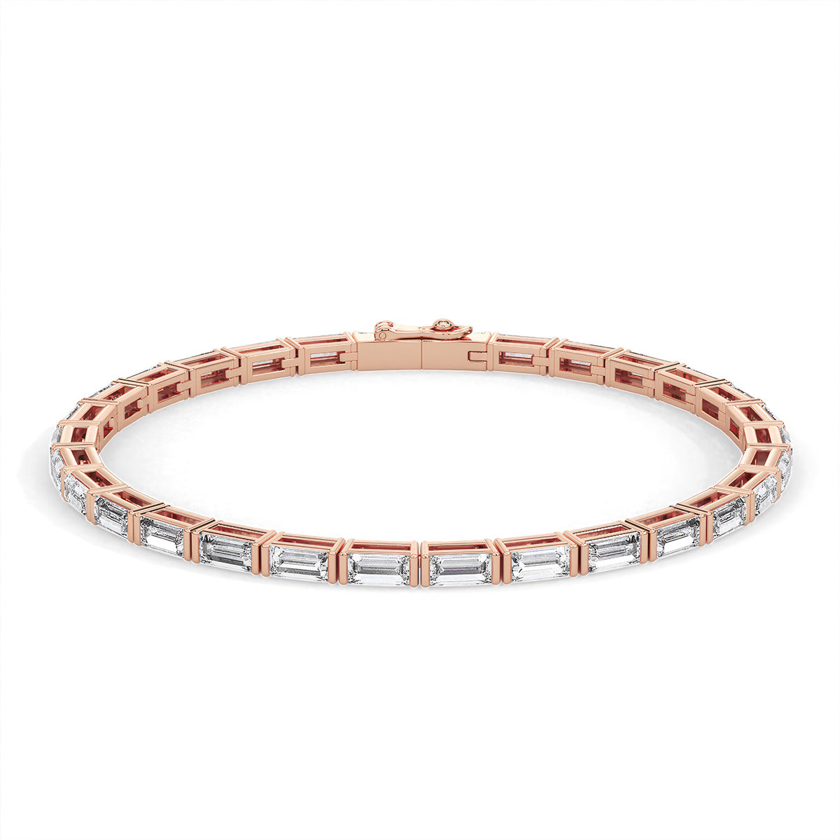 Lusture Baguette Bracelet Rose Gold