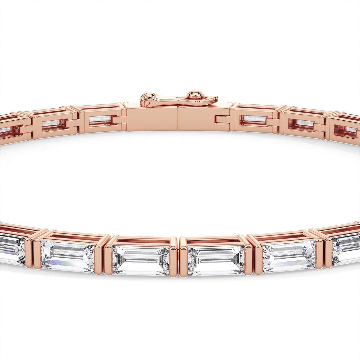 Lusture Baguette Bracelet Rose Gold