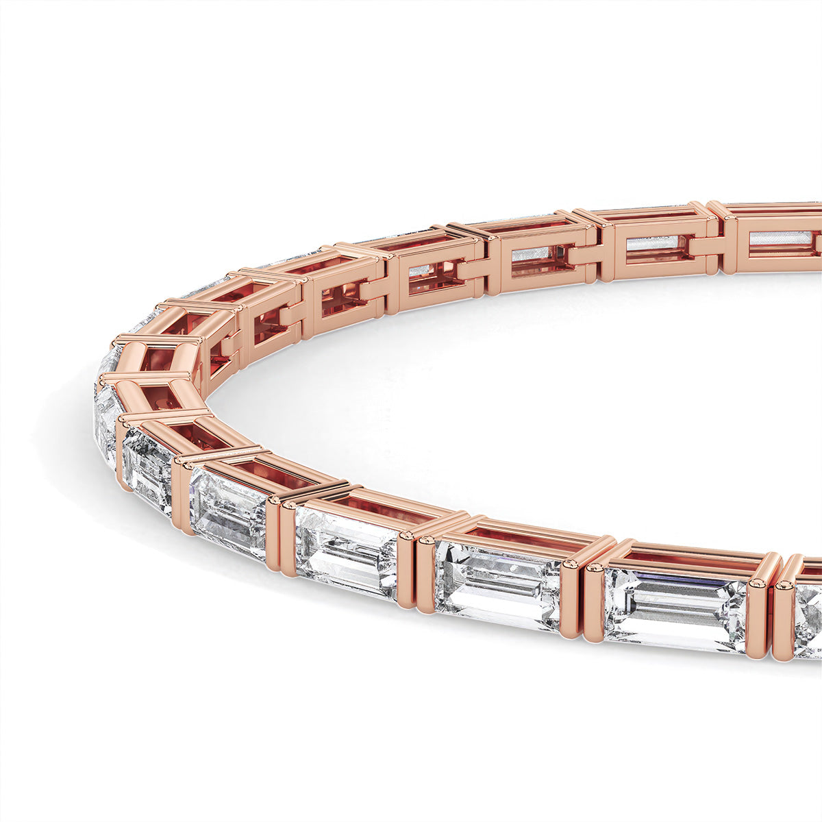 Lusture Baguette Bracelet Rose Gold