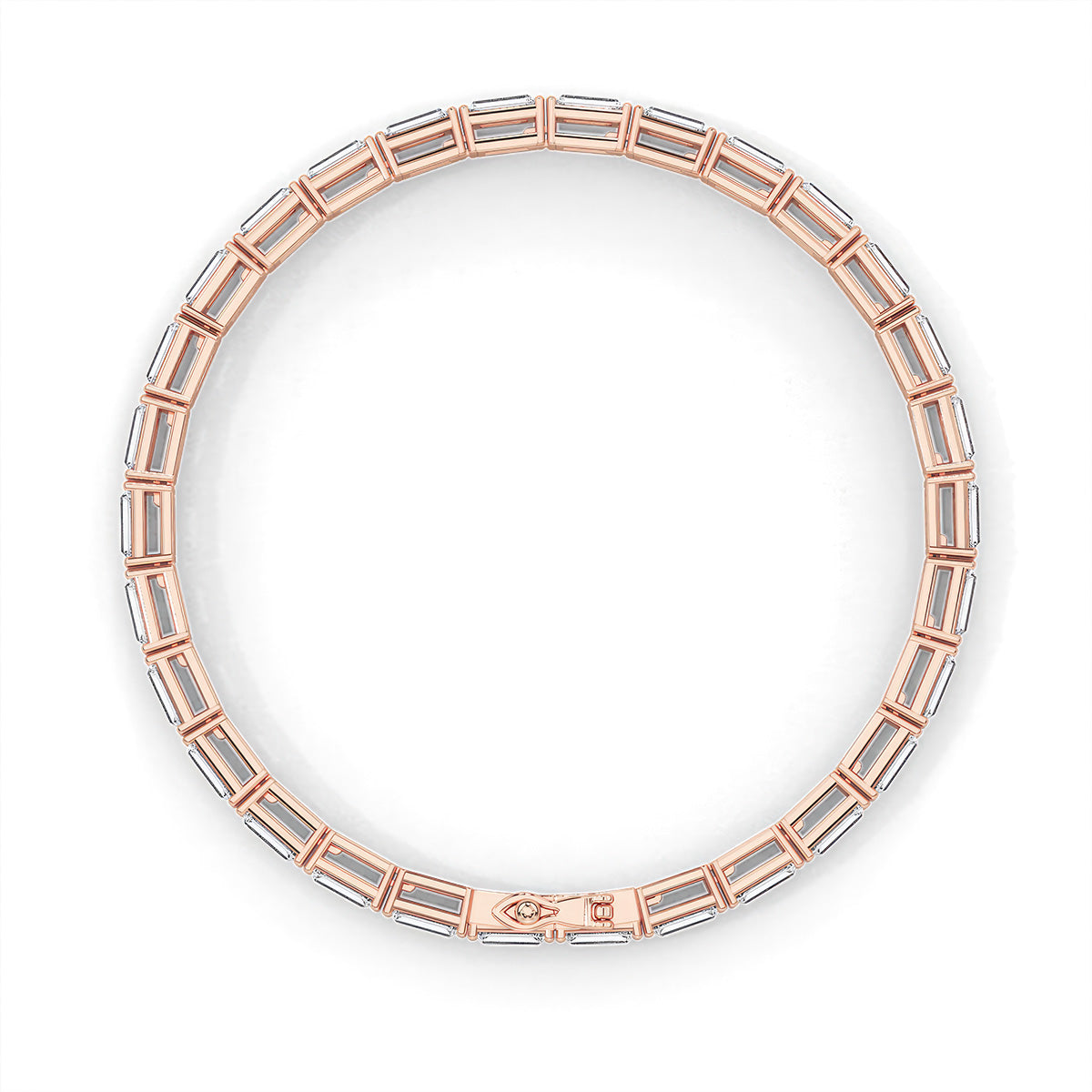 Lusture Baguette Bracelet Rose Gold