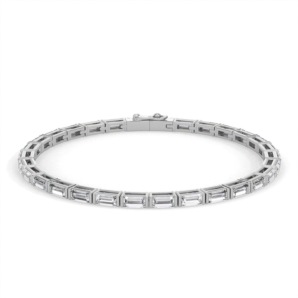 Lusture Baguette Bracelet White Gold