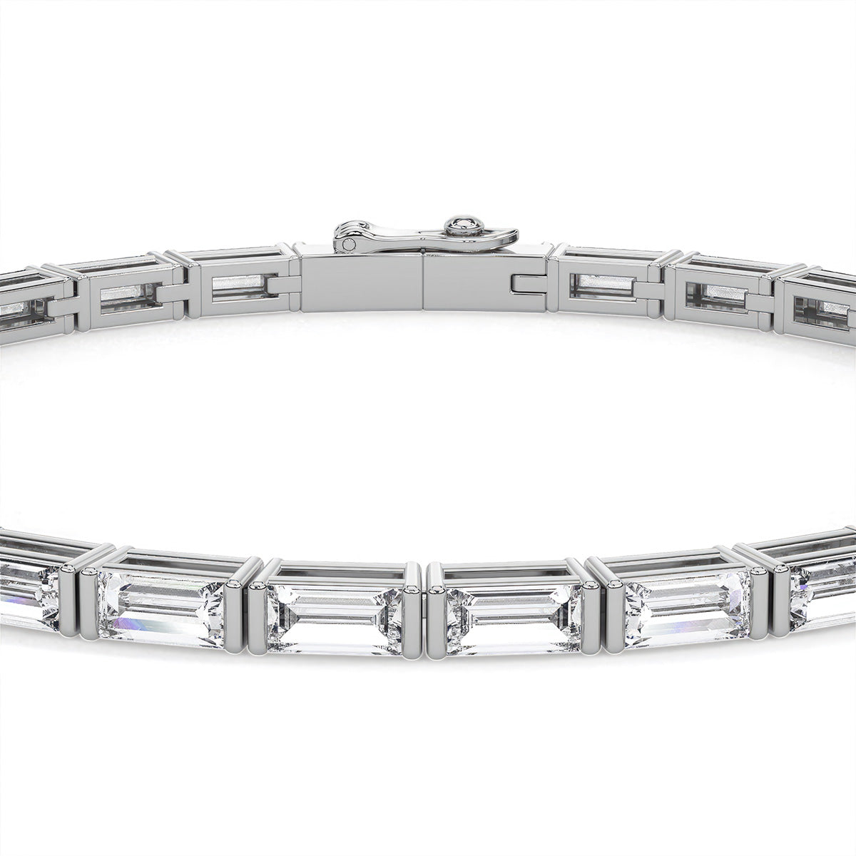 Lusture Baguette Bracelet White Gold