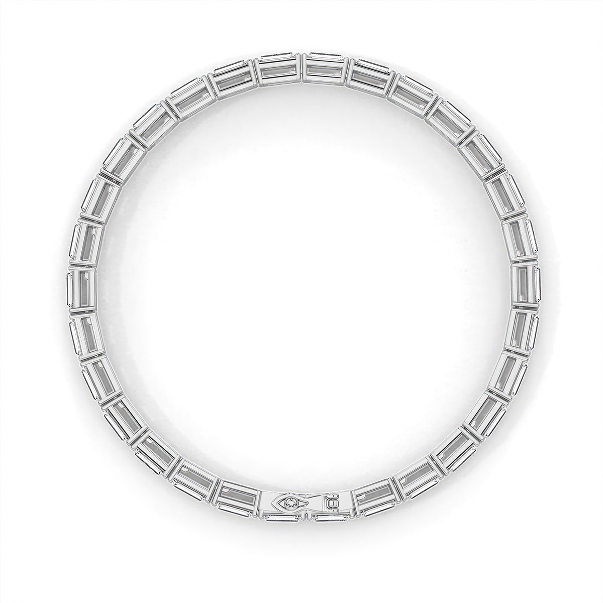 Lusture Baguette Bracelet White Gold