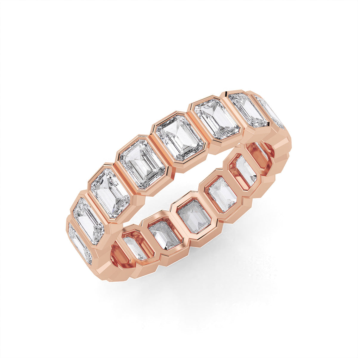 Lustre Emerald Ring Rose Gold