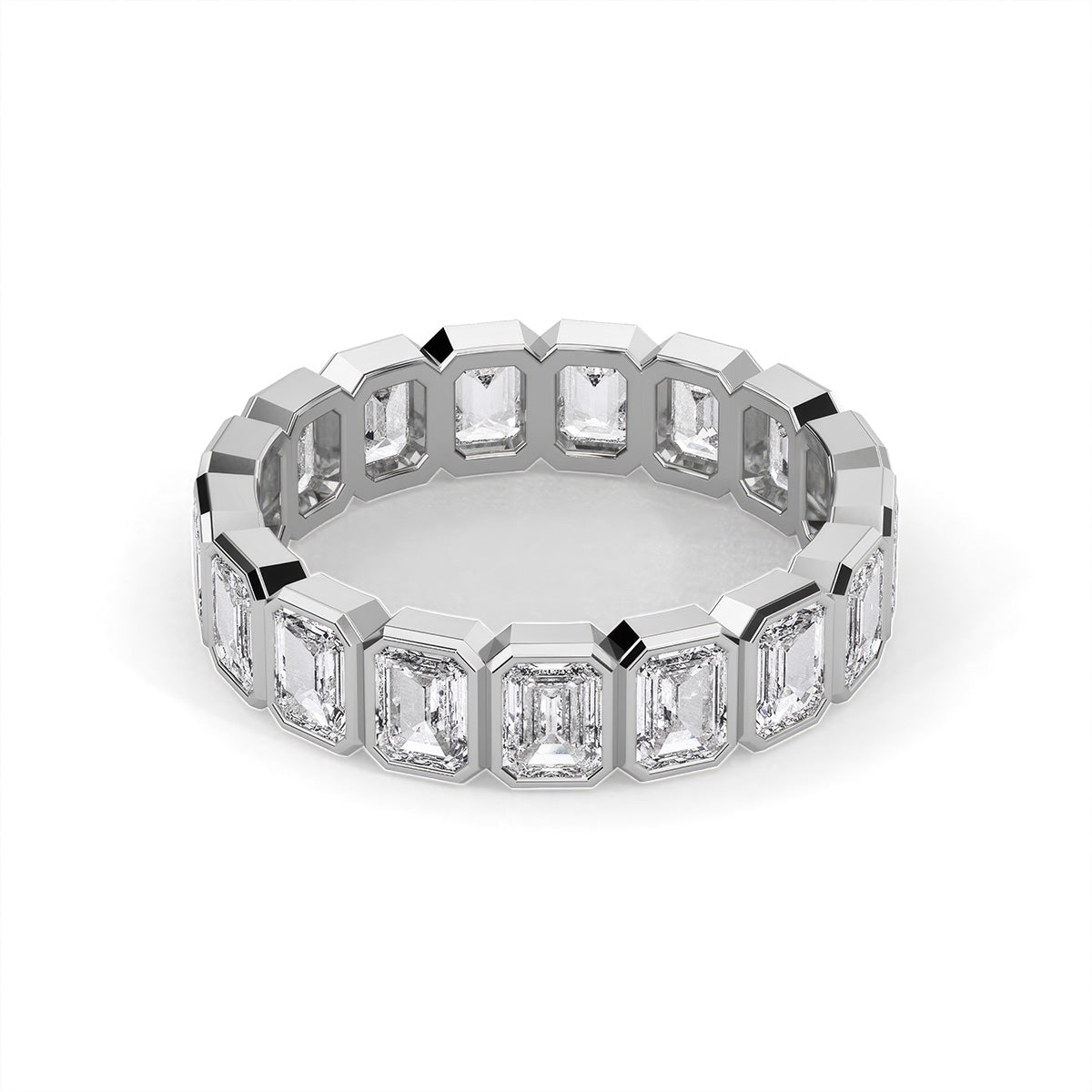 Lustre Emerald Ring White Gold