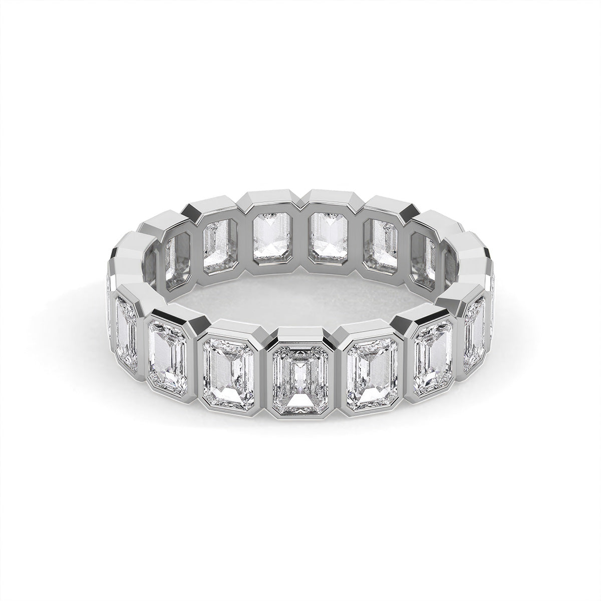 Lustre Emerald Ring White Gold