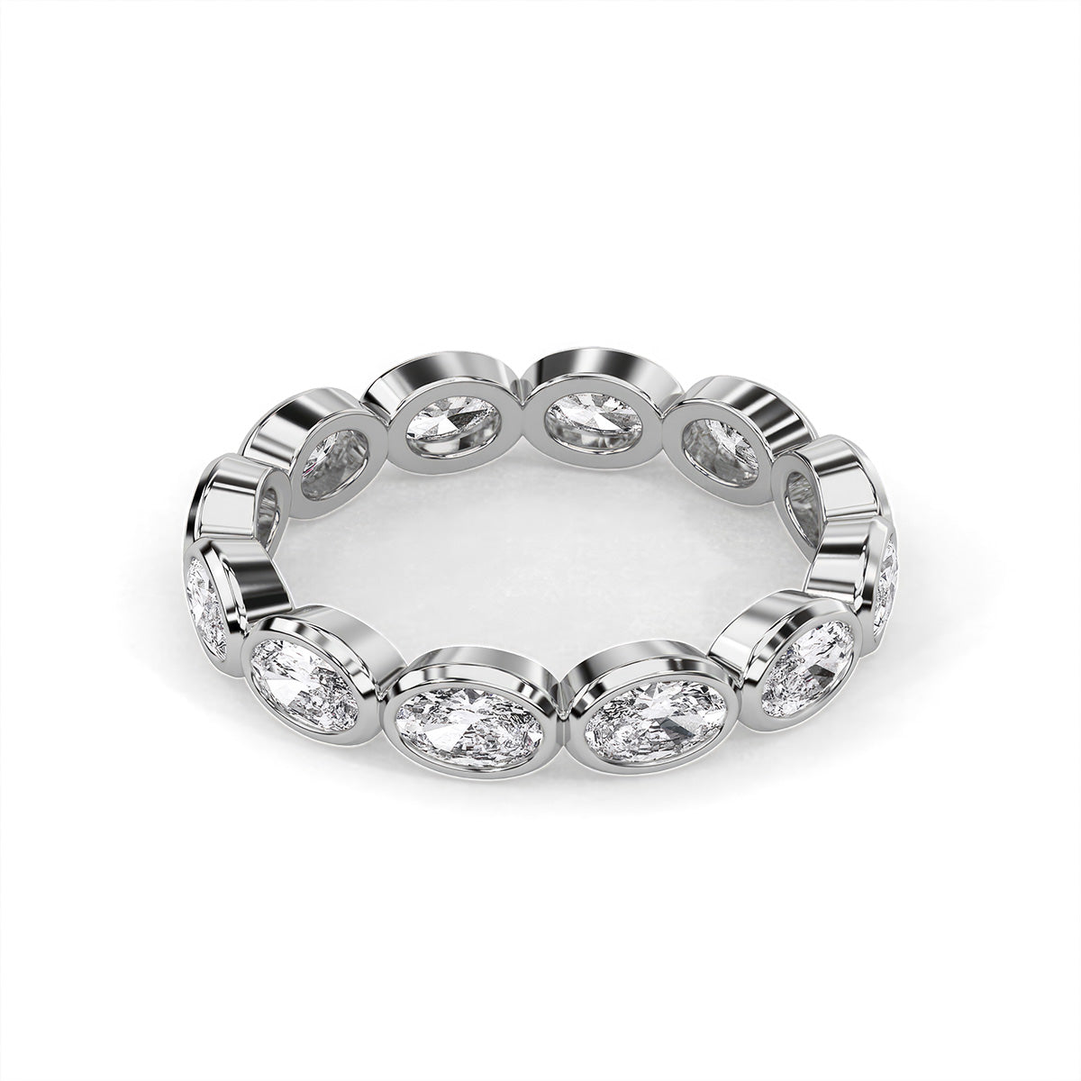 Lustre Oval Ring White Gold
