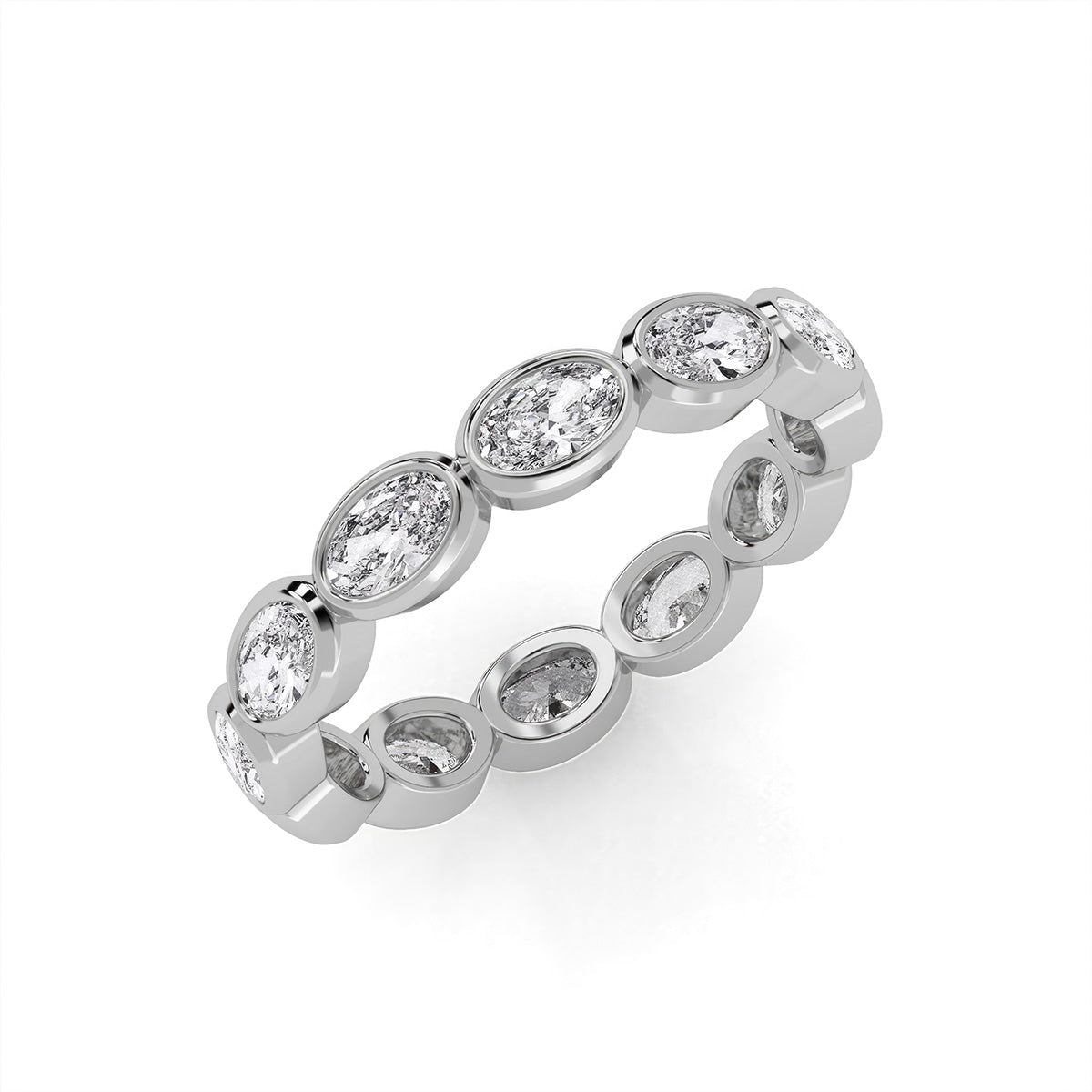 Lustre Oval Ring White Gold