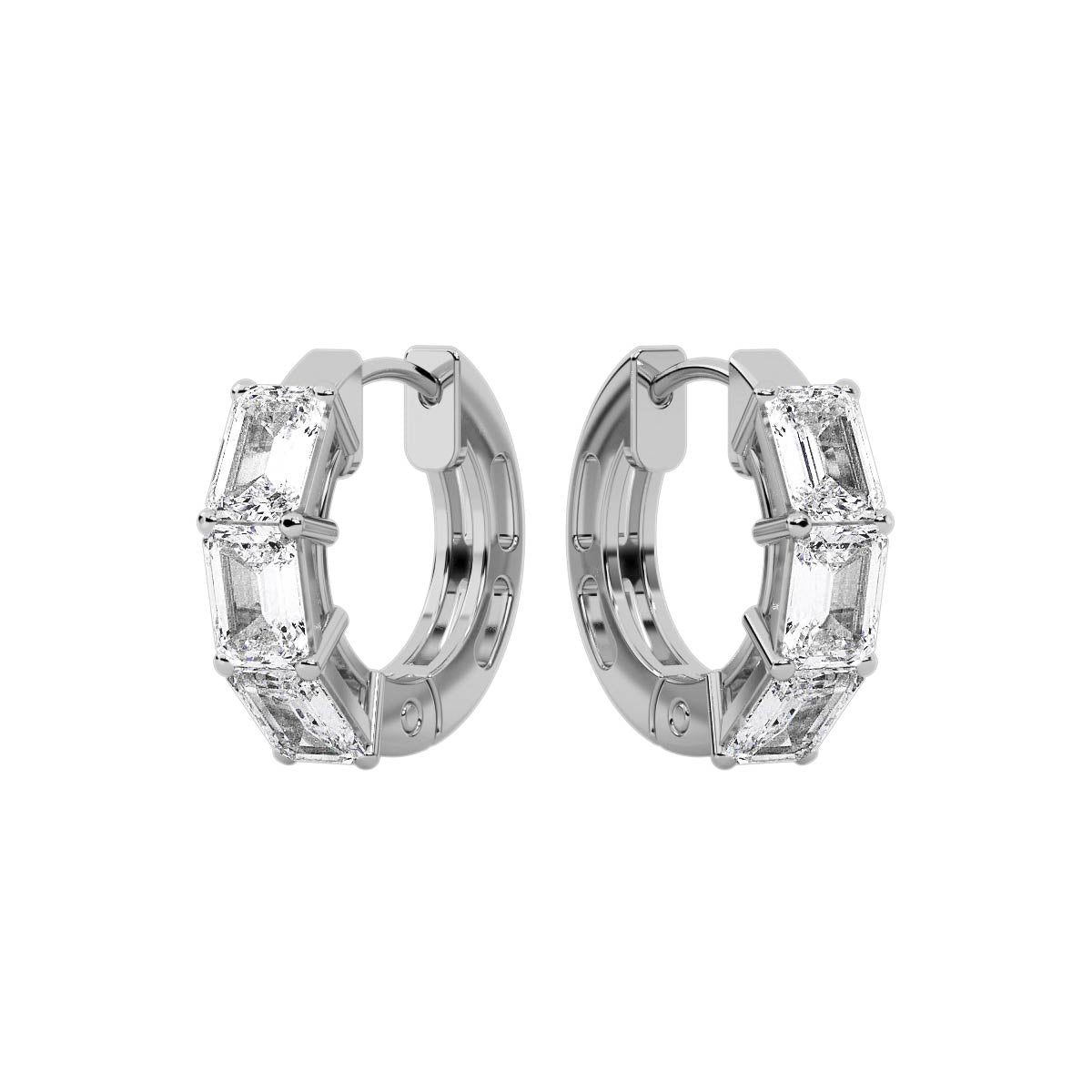 Noire Emerald Earring White Gold