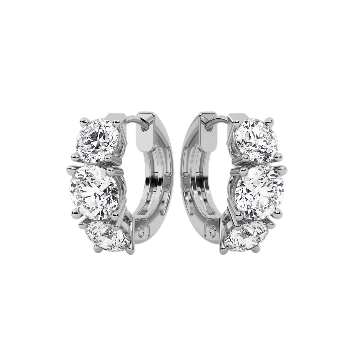 Noire Round Earring White Gold