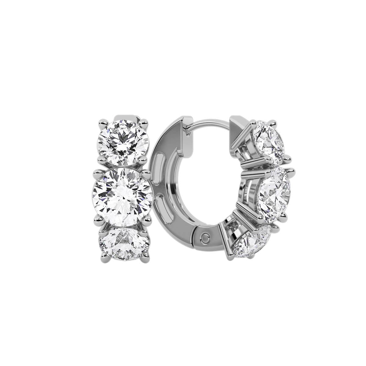 Noire Round Earring White Gold