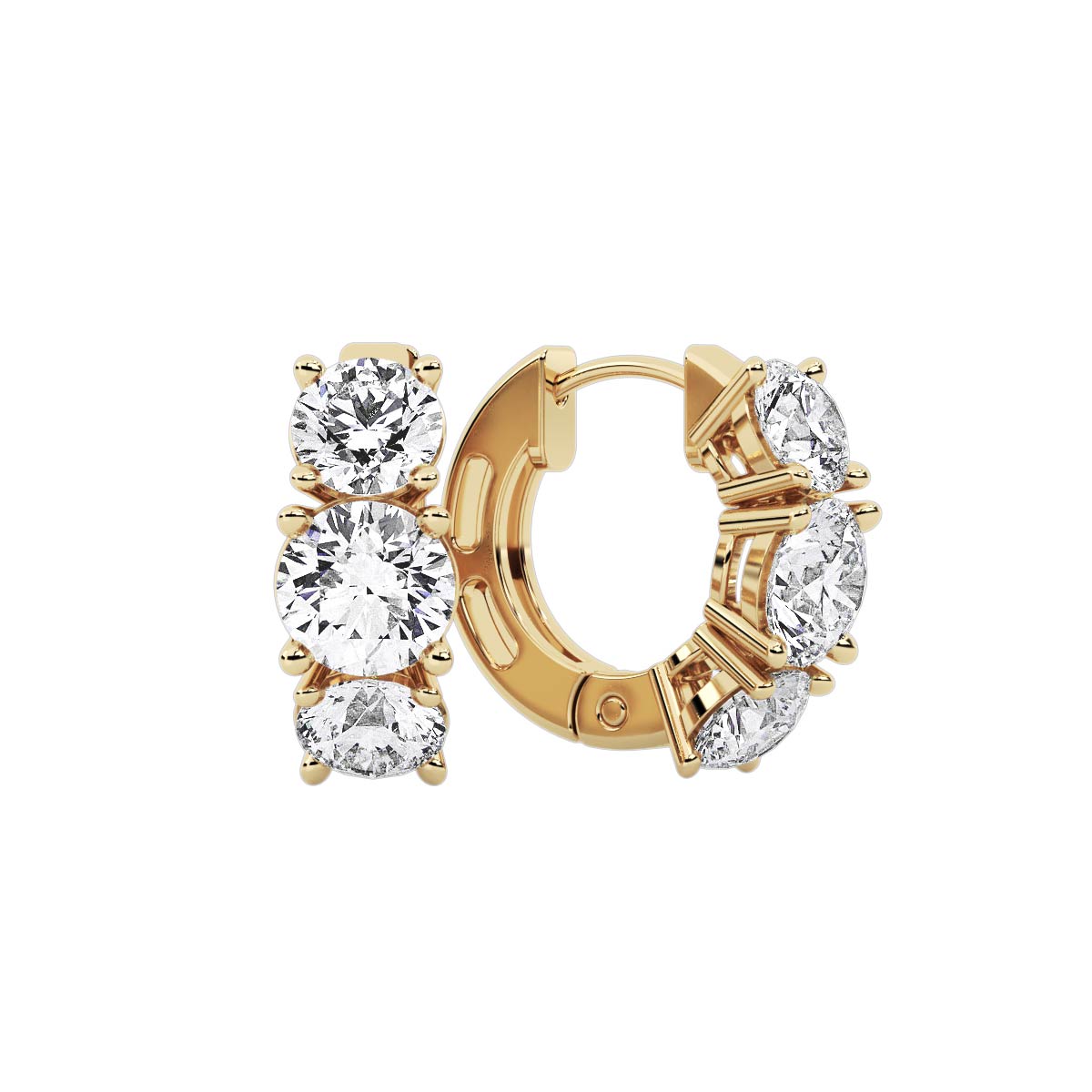 Noire Round Earring Yellow Gold