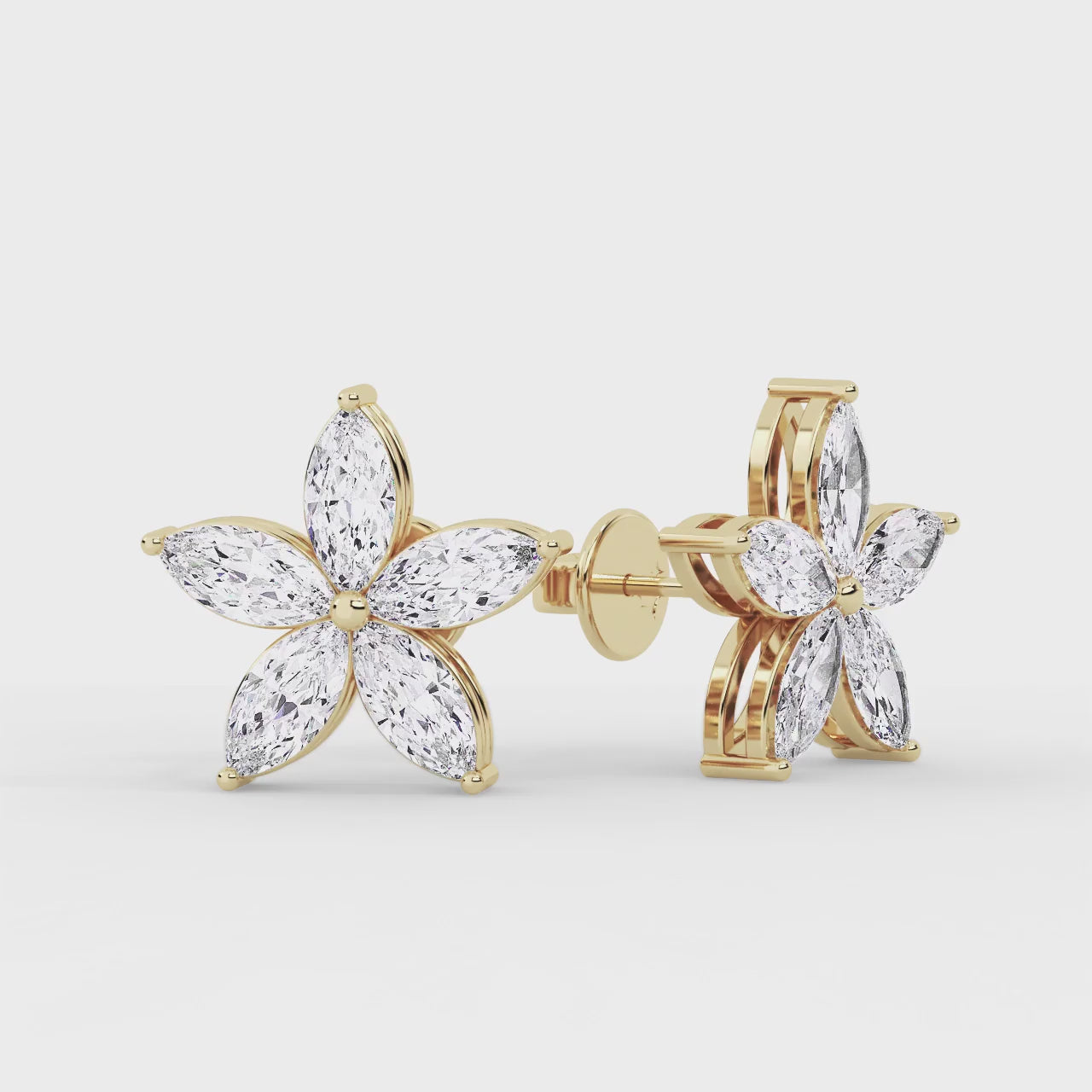 Flora Earring deux Yellow Gold