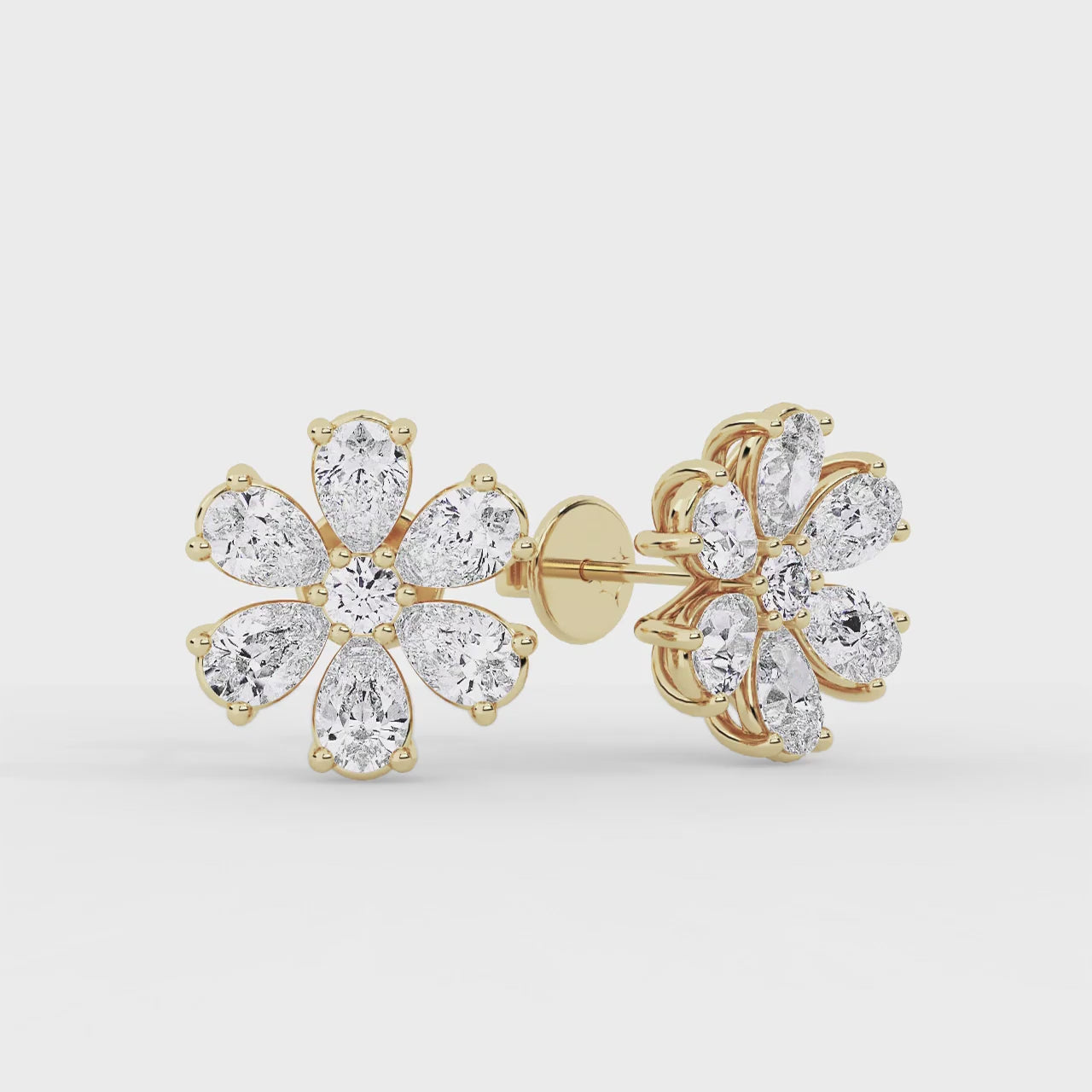 Flora Earring trois Yellow Gold