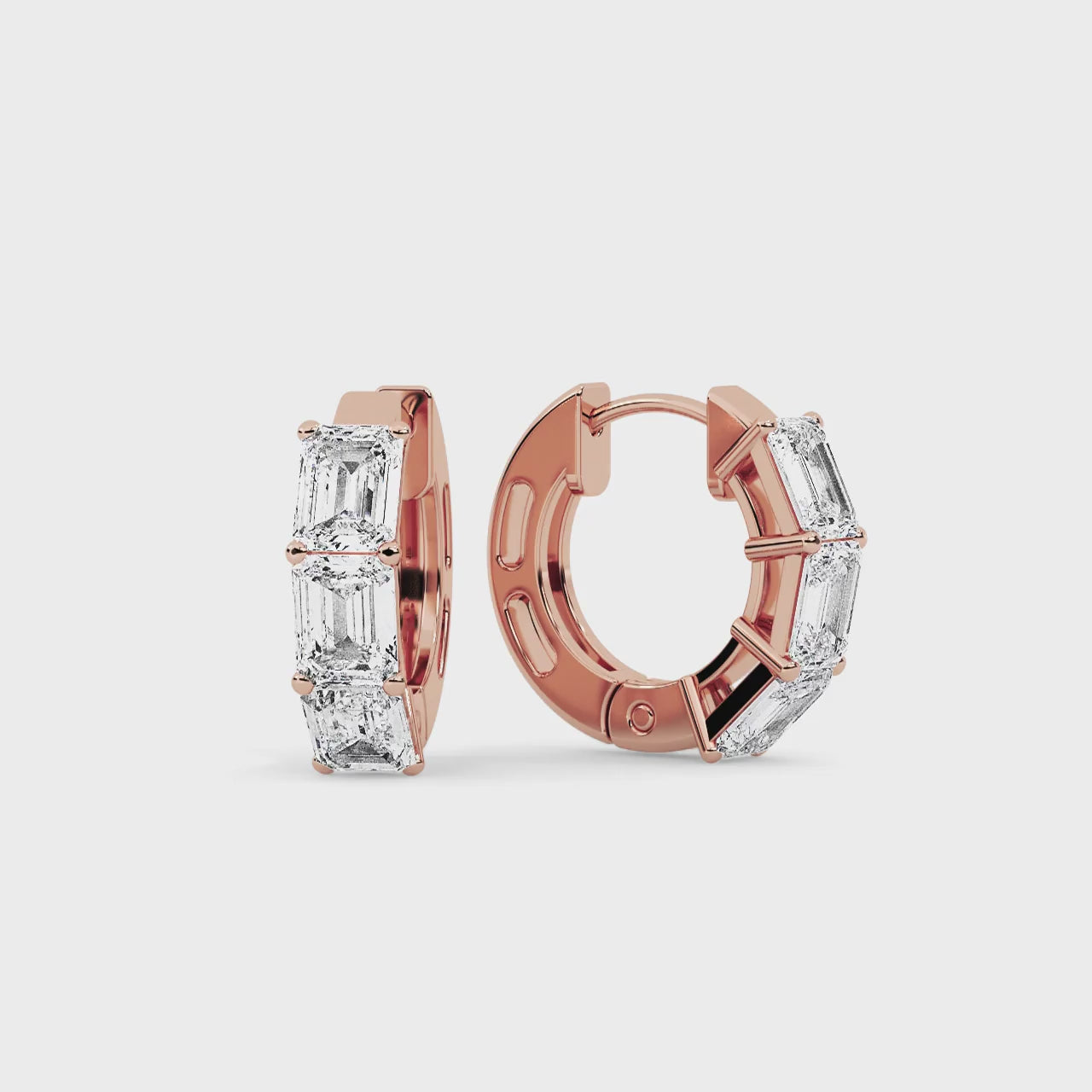 Noire Emerald Earring Rose Gold