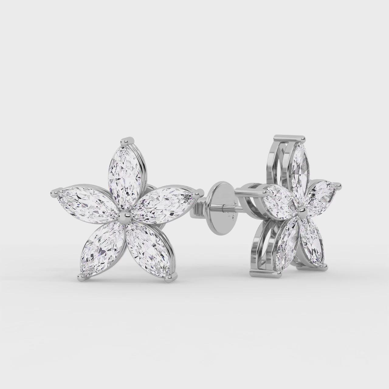 Flora Earring deux White Gold