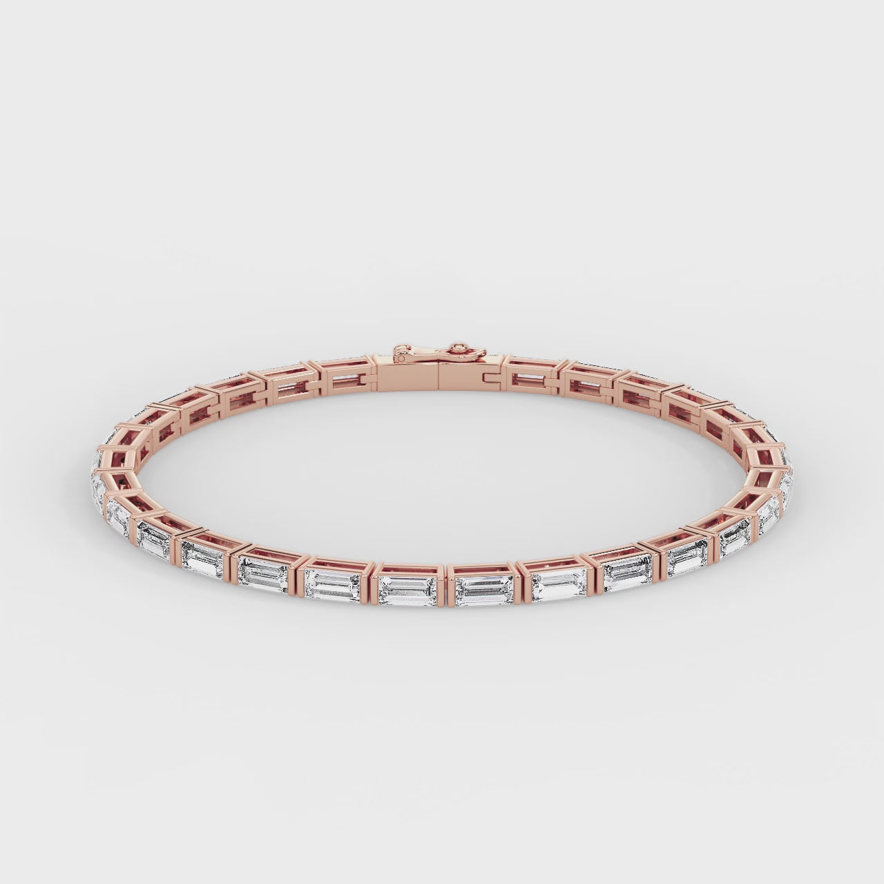 Lusture Baguette Bracelet Rose Gold