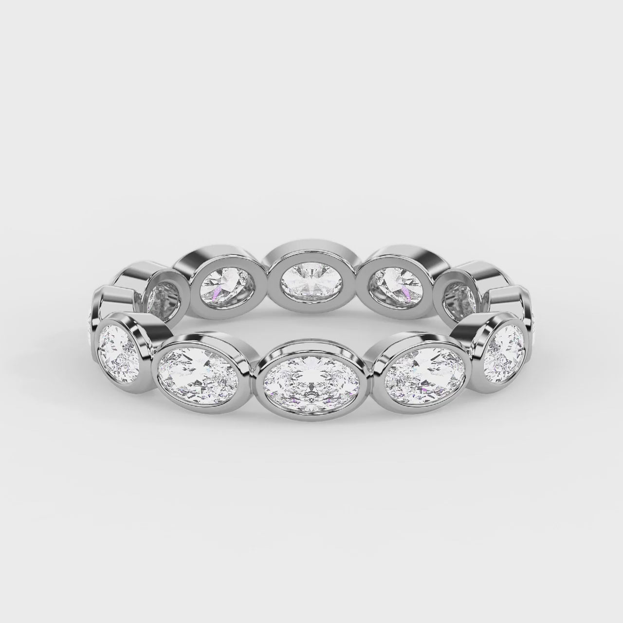 Lustre Oval Ring White Gold