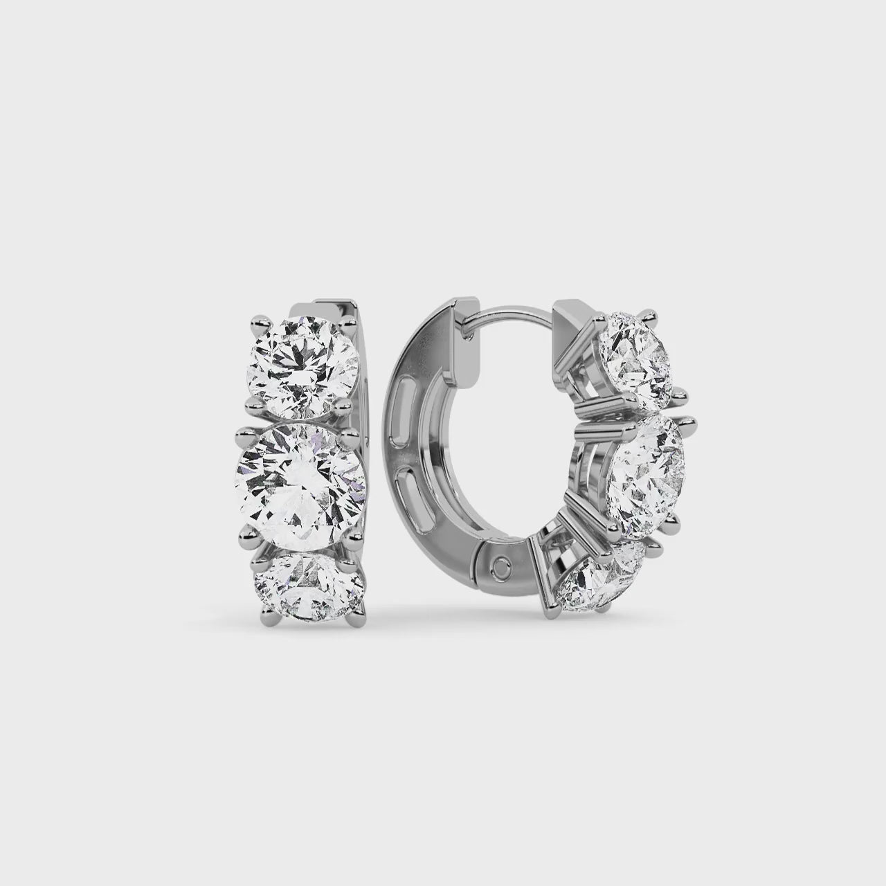 Noire Round Earring White Gold