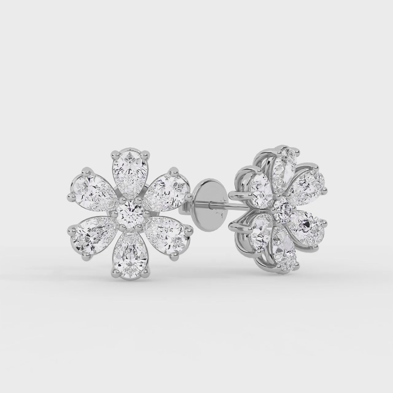 Flora Earring trois White Gold